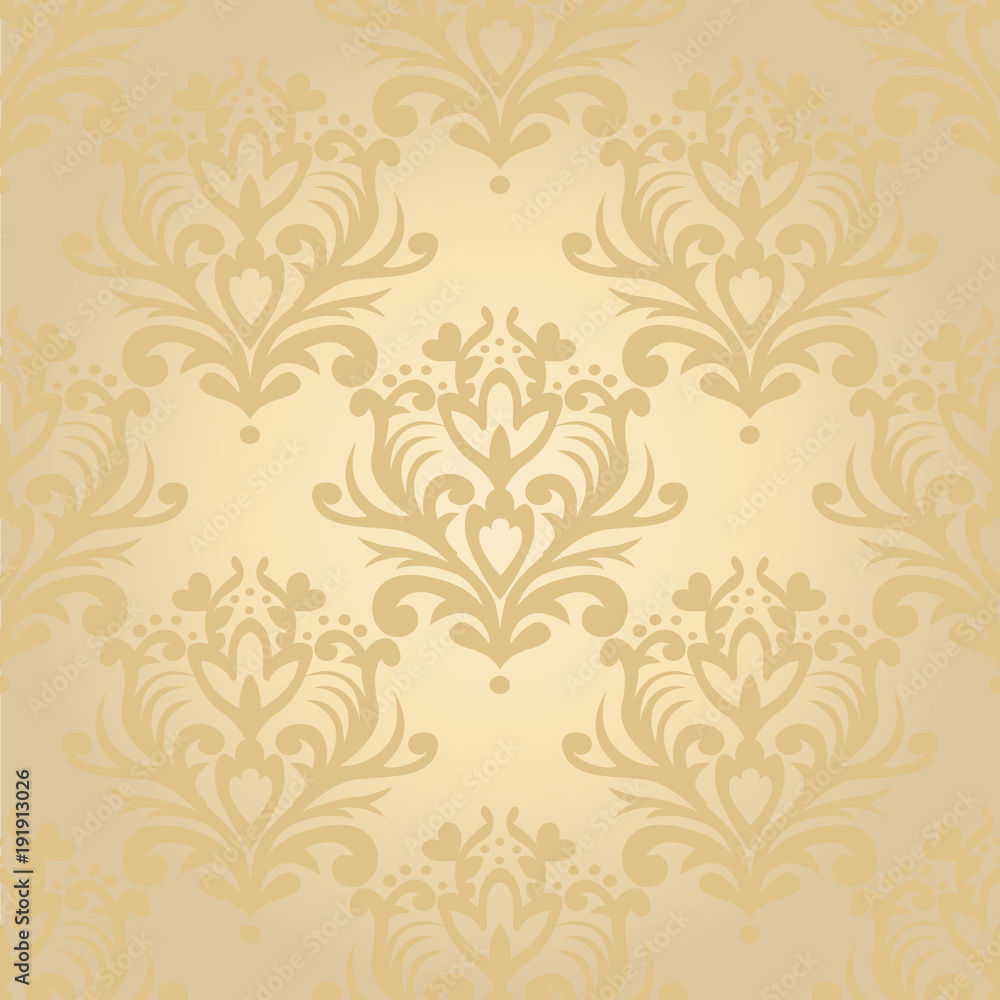 Vector seamless floral damask pattern. Rich ornament, old Damascus style. Royal victorian seamless pattern for wallpapers, textile, wrapping, wedding invitation. EPS10 Vector seamless floral damask pattern. Rich ornament, old Damascus style. Royal victorian seamless pattern for wallpapers, textile, wrapping, wedding invitation. EPS10