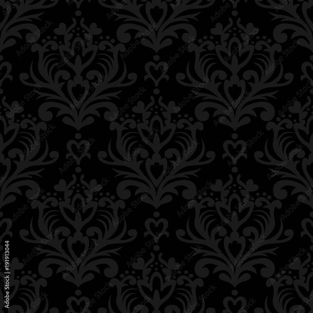 Vector seamless floral damask pattern. Rich ornament, old Damascus style. Royal victorian seamless pattern for wallpapers, textile, wrapping, wedding invitation. Vector seamless floral damask pattern. Rich ornament, old Damascus style. Royal victorian seamless pattern for wallpapers, textile, wrapping, wedding invitation.