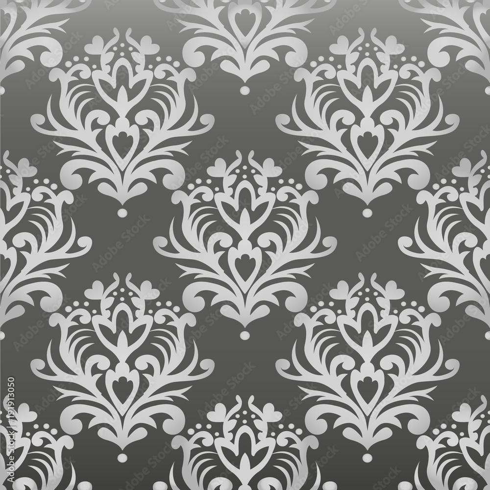Vector floral damask pattern. Rich ornament, old Damascus style. Royal victorian seamless pattern for wallpapers, textile, wrapping, wedding invitation. EPS10 Vector floral damask pattern. Rich ornament, old Damascus style. Royal victorian seamless pattern for wallpapers, textile, wrapping, wedding invitation. EPS10