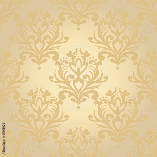 Vector seamless floral damask pattern. Rich ornament, old Damascus style. Royal victorian seamless pattern for wallpapers, textile, wrapping, wedding invitation. EPS10