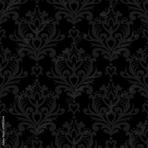 Vector seamless floral damask pattern. Rich ornament, old Damascus style. Royal victorian seamless pattern for wallpapers, textile, wrapping, wedding invitation.