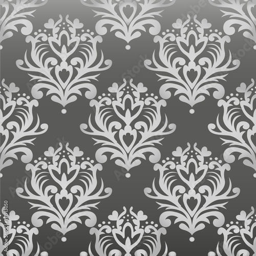 Vector floral damask pattern. Rich ornament, old Damascus style. Royal victorian seamless pattern for wallpapers, textile, wrapping, wedding invitation. EPS10