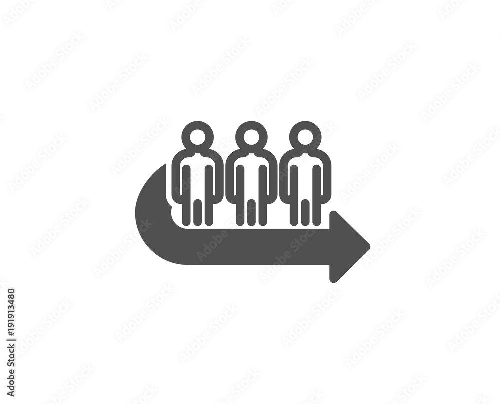 Queue simple icon. People waiting sign. Direction arrow symbol. Quality design elements. Classic style. Vector Queue simple icon. People waiting sign. Direction arrow symbol. Quality design elements. Classic style. Vector