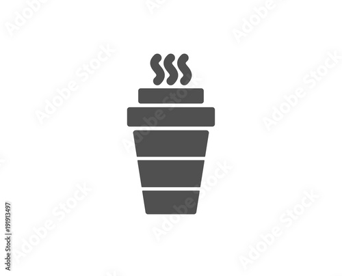 Takeaway Coffee cup simple icon. Hot drink sign. Takeout symbol. Quality design elements. Classic style. Vector