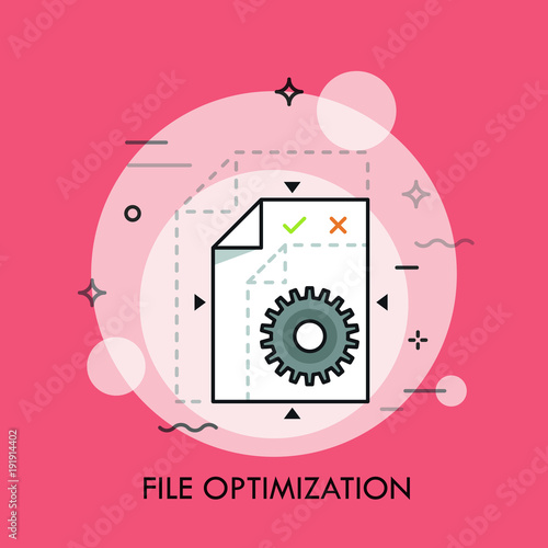 File optimization, lossless compression, size reduction, format conversion concept. photo