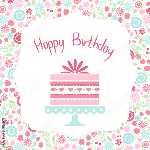 Открытка с фразой Happy Bithday