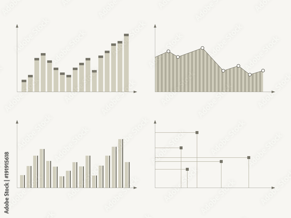 Business charts and graphs. Infographic elements. Business charts and graphs. Infographic elements.