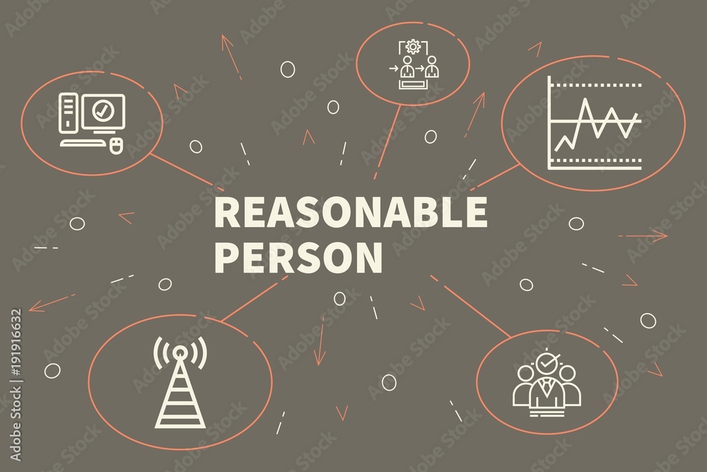 Behang Conceptual business illustration with the words reasonable person