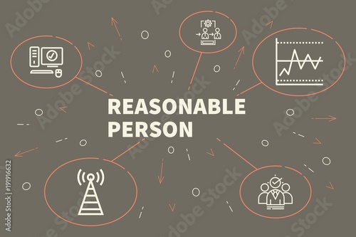 Conceptual business illustration with the words reasonable person