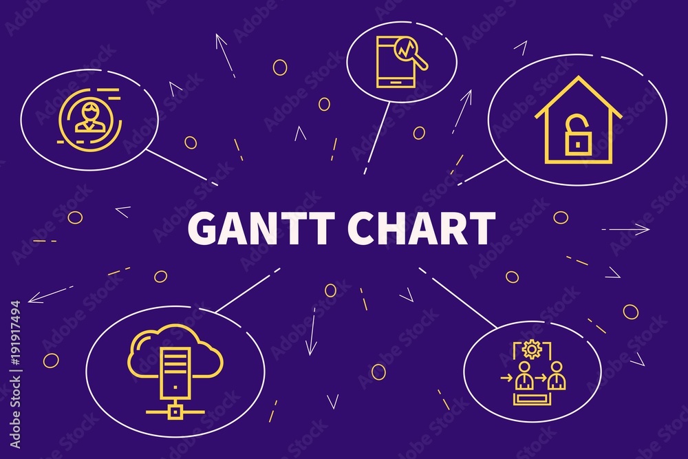 Conceptual business illustration with the words gantt chart Conceptual business illustration with the words gantt chart