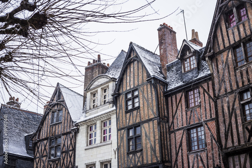 Place Plumereau, Tours, sous la neige