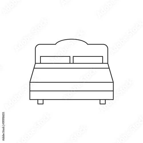 double bed icon- vector illustration