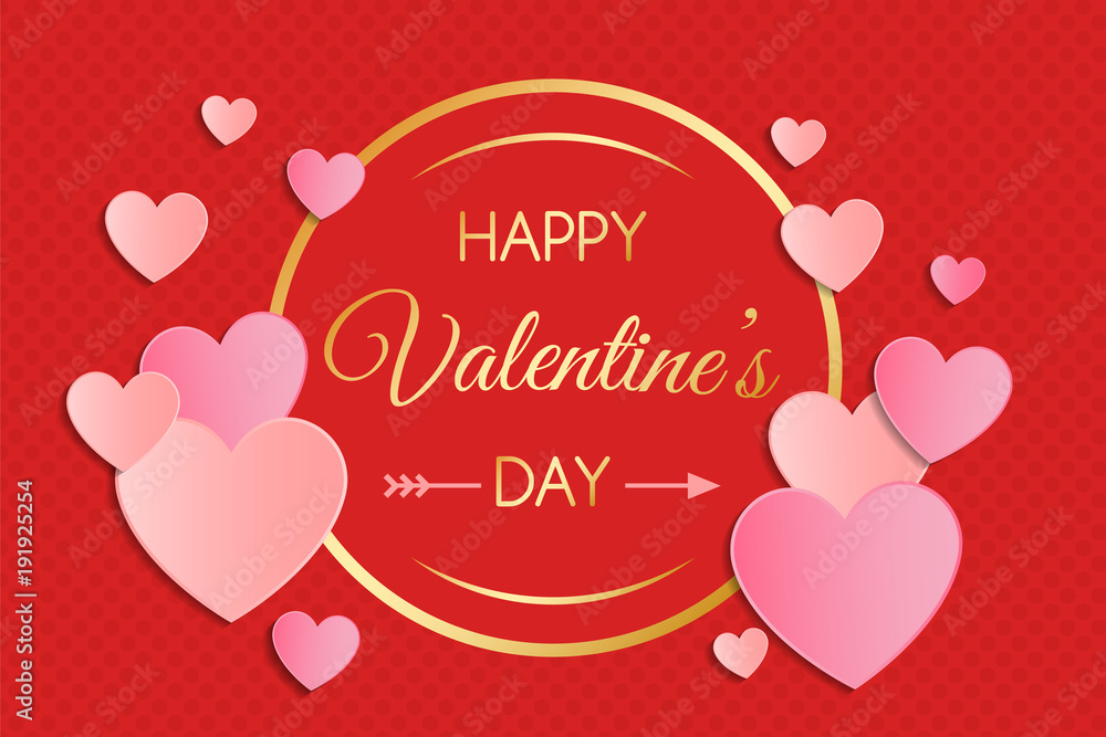 Valentine's Day - concept of a banner with beautiful hearts. Vector.