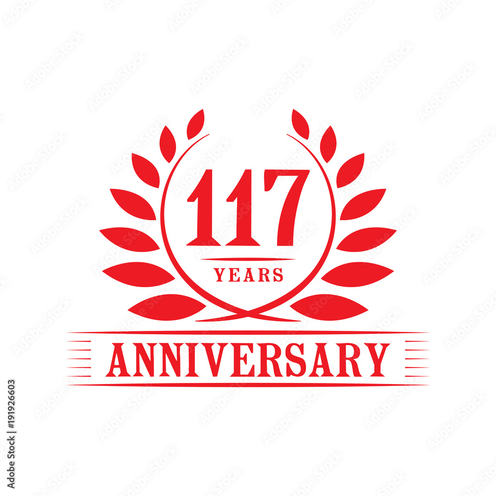 Obraz premium 117 years anniversary logo template. 