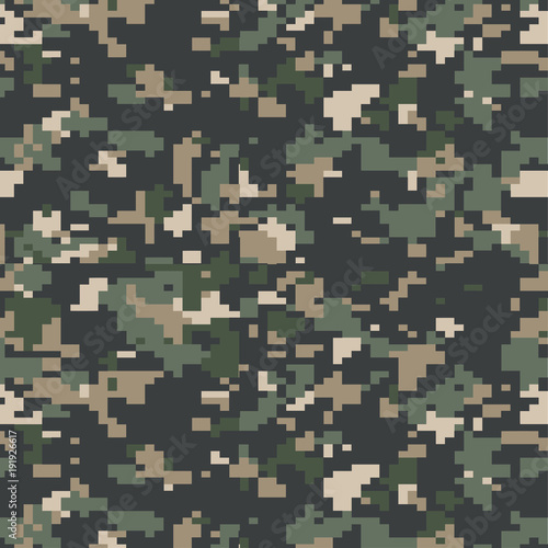 Military camouflage seamless pattern. Four colors. Woodland style