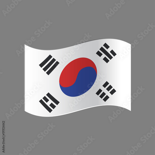 South Korea flag grunge style. Grunge flag of South Korea, vector illustration. South Korea colorful brush strokes painted national country flag icon. Painted grunge South Korea flag. Brush strokes.
