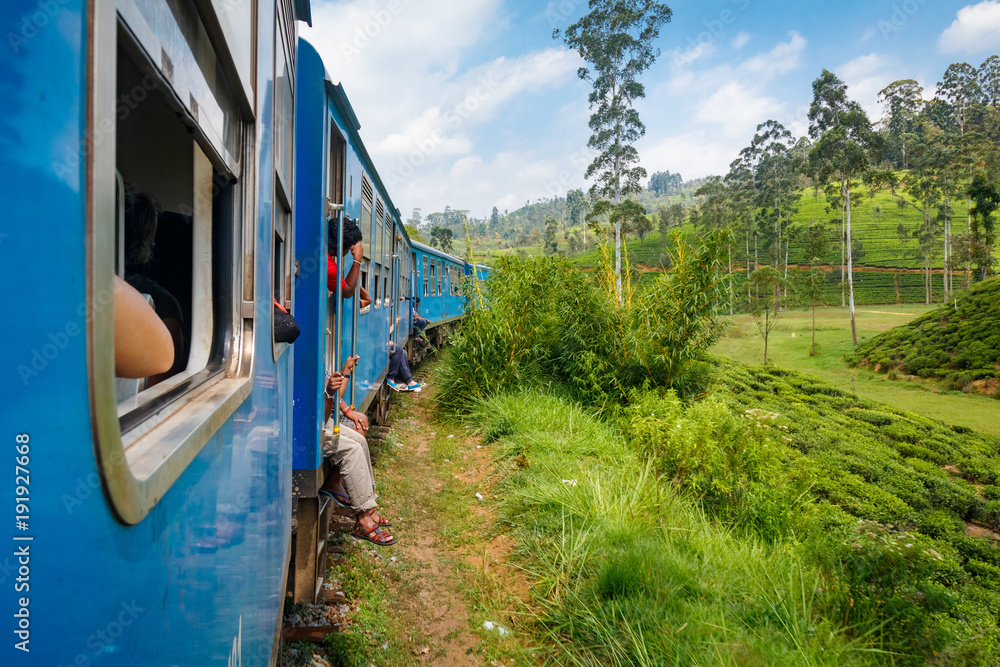 On the way from Kandy to Ella among tea plantations and mountains, Sri Lanka