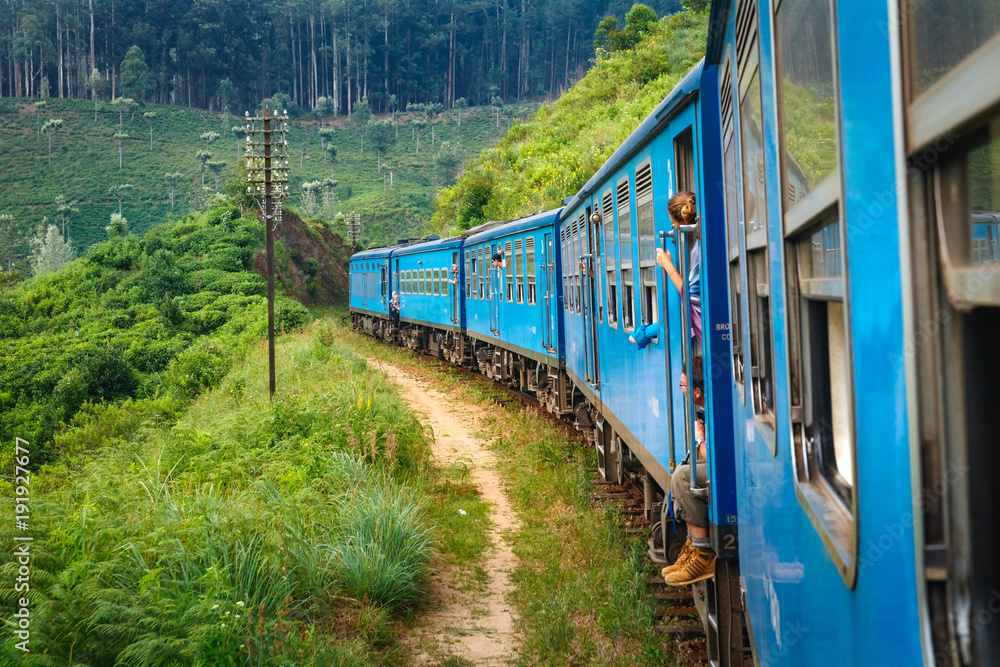 On the way from Kandy to Ella among tea plantations and mountains, Sri Lanka