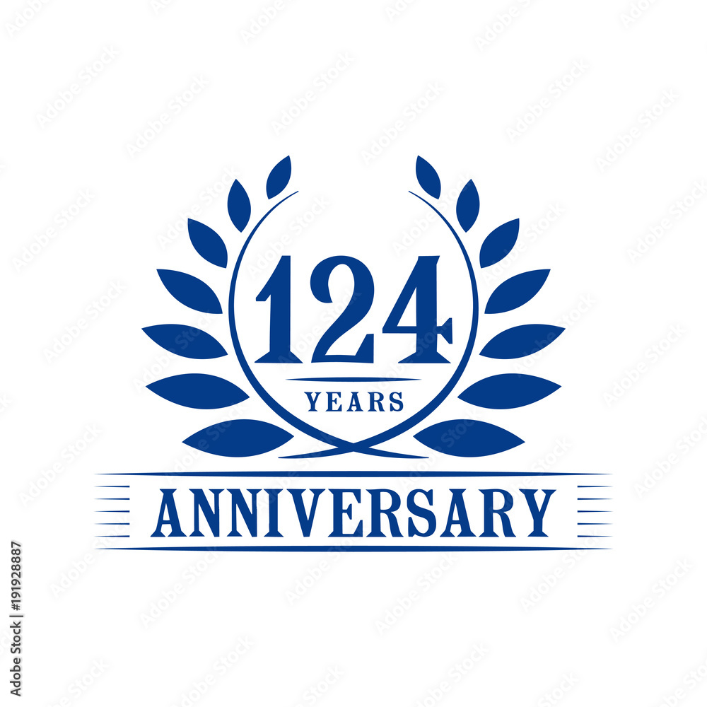 124 years anniversary logo template.
