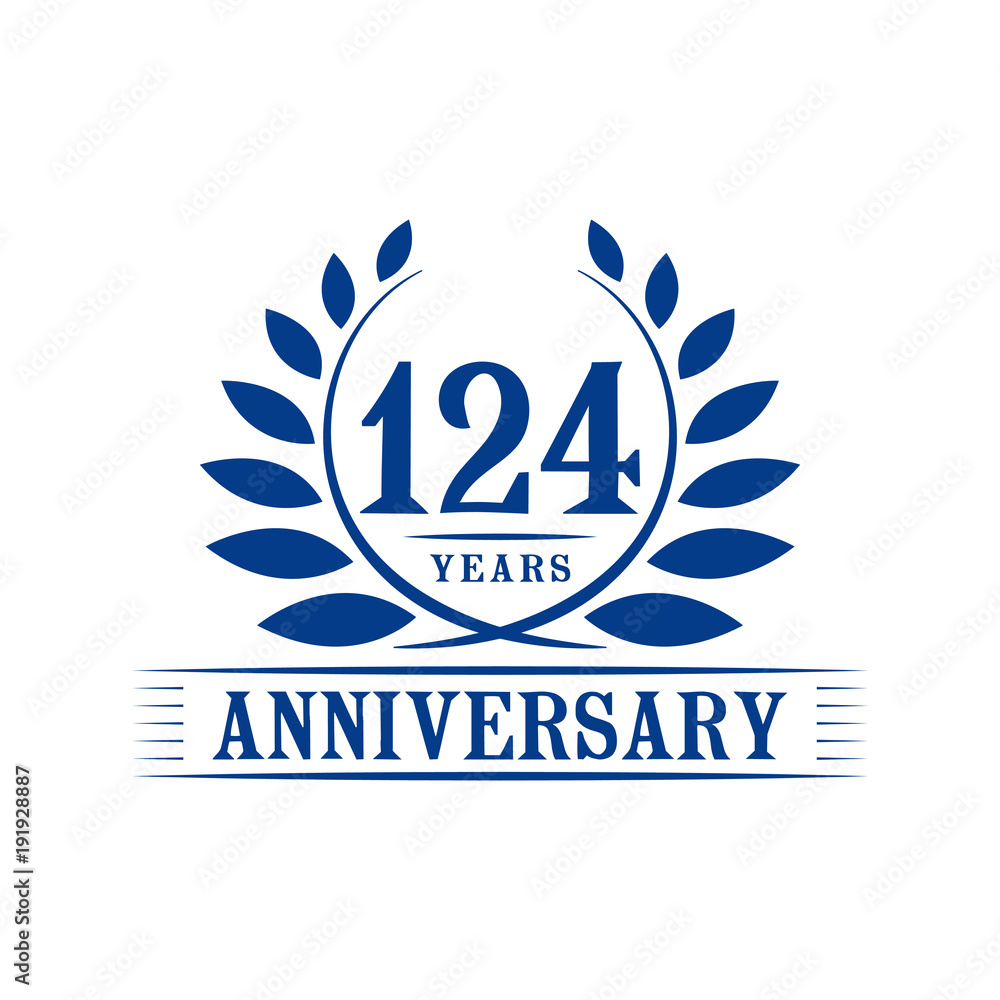124 years anniversary logo template.
124 years anniversary logo template.