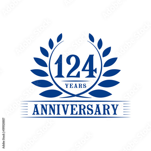 124 years anniversary logo template.
