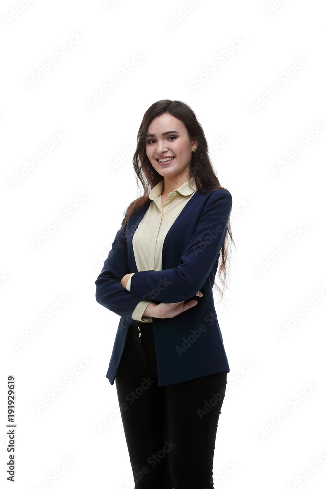 Beautiful young business woman isolated white background. Beautiful young business woman isolated white background.