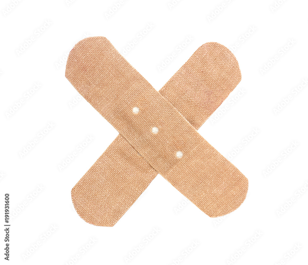 Adhesive plaster isolated on white background. Adhesive plaster isolated on white background.
