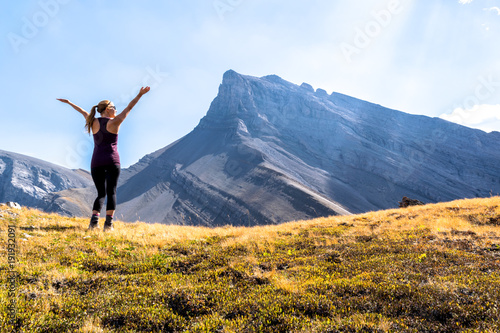 Female hiker in the sun