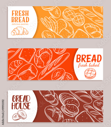 banners with bread product
