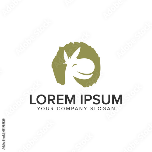 donkey smile logo design concept template. fully editable vector