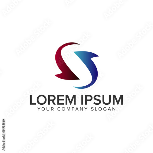letter S synergy logo design concept template. fully editable vector