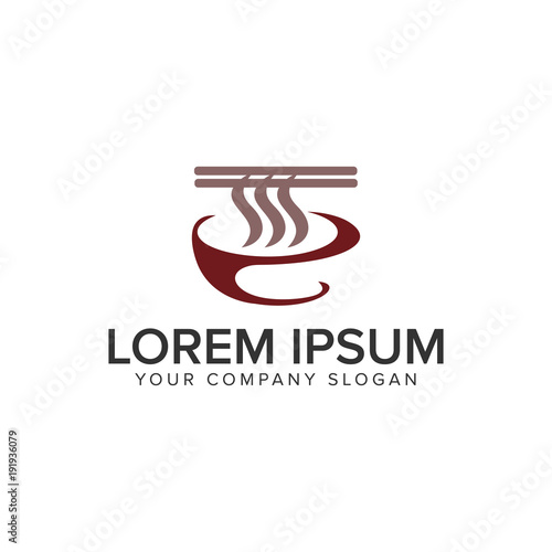 noodle food logo design concept template. fully editable vector