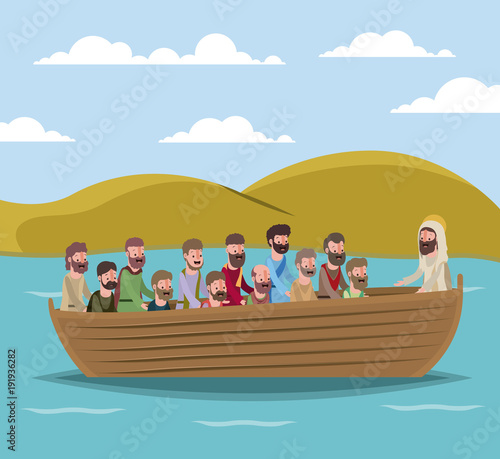 holy week biblical scene vector illustration design