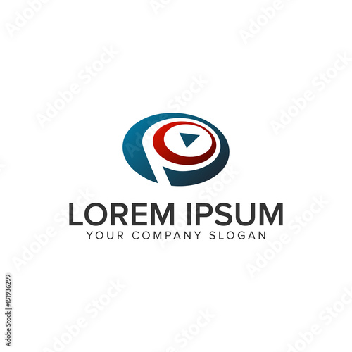 Free Download Letter P Play multimedia logo design concept template. fully editable vector - GFXLoad