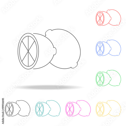 Lemon icon. Element firefighters multi colored icons for mobile concept and web apps. Thin line icon for website design and development, app development. Premium icon