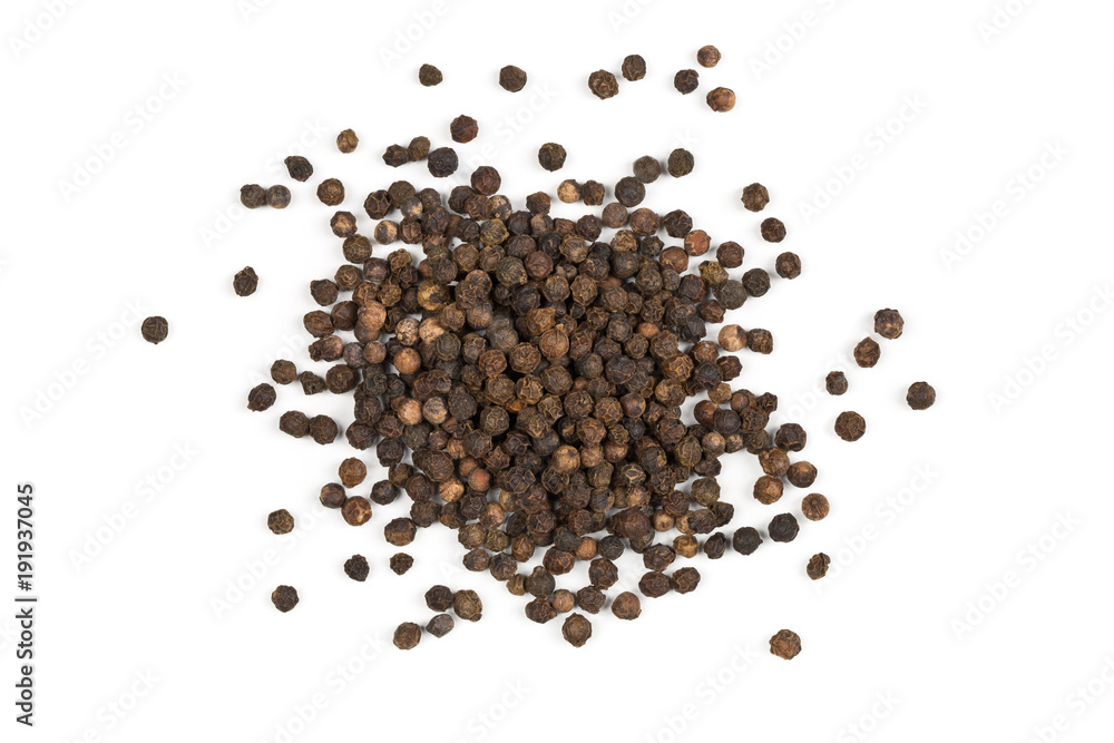 Heap of raw, natural, unprocessed black pepper peppercorns Heap of raw, natural, unprocessed black pepper peppercorns
