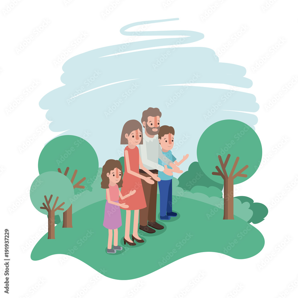 family members in the field vector illustration design family members in the field vector illustration design