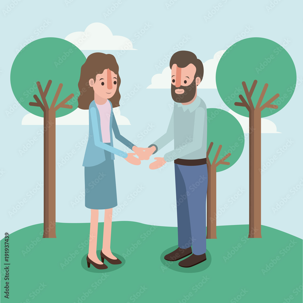 parnets couple in the camp vector illustration design parnets couple in the camp vector illustration design