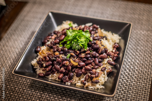 rice, beans, cilantro 