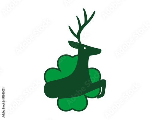 clover reindeer deer elk stag image vector icon logo silhouette 1