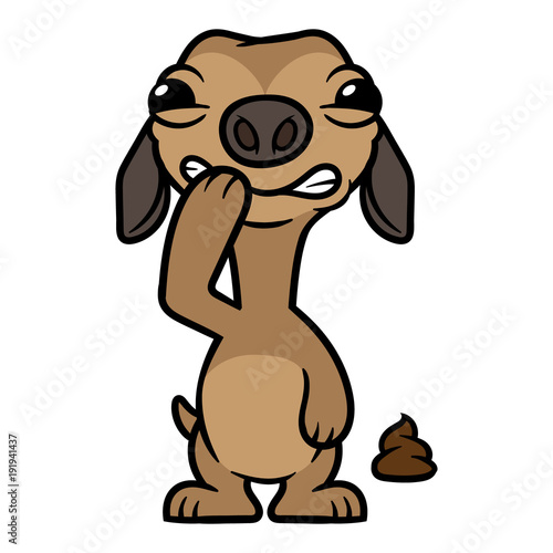 Cartoon Silly Dog WithPoop Illustration