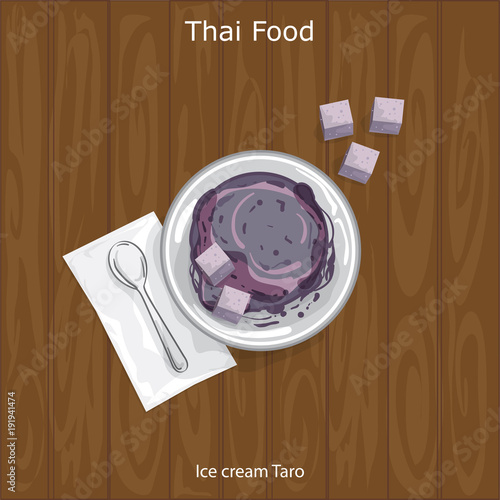 Thai Dessert Ice cream Taro