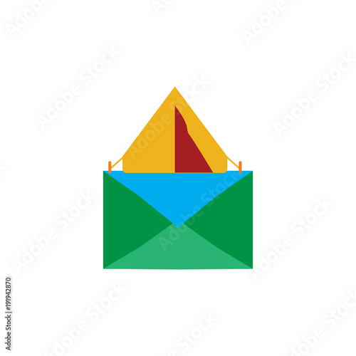 Camping Mail Logo Icon Design