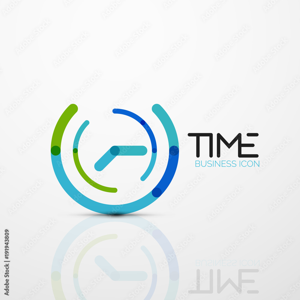 Vector abstract logo idea, time concept or clock business icon Vector abstract logo idea, time concept or clock business icon