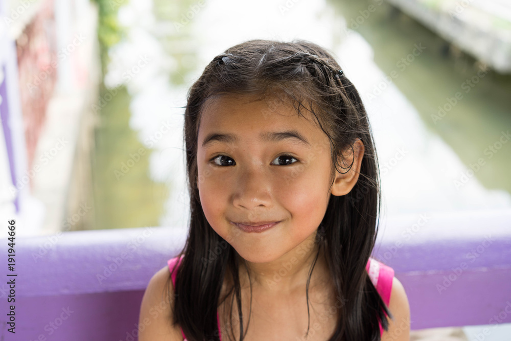 Asian Thailand kids little girl smiling happy