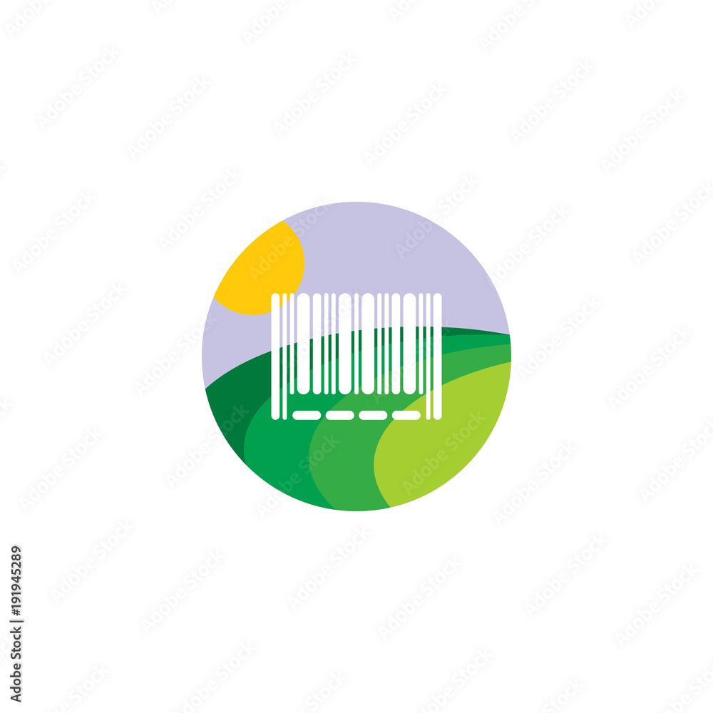 Obraz premium Barcode Nature Logo Icon Design