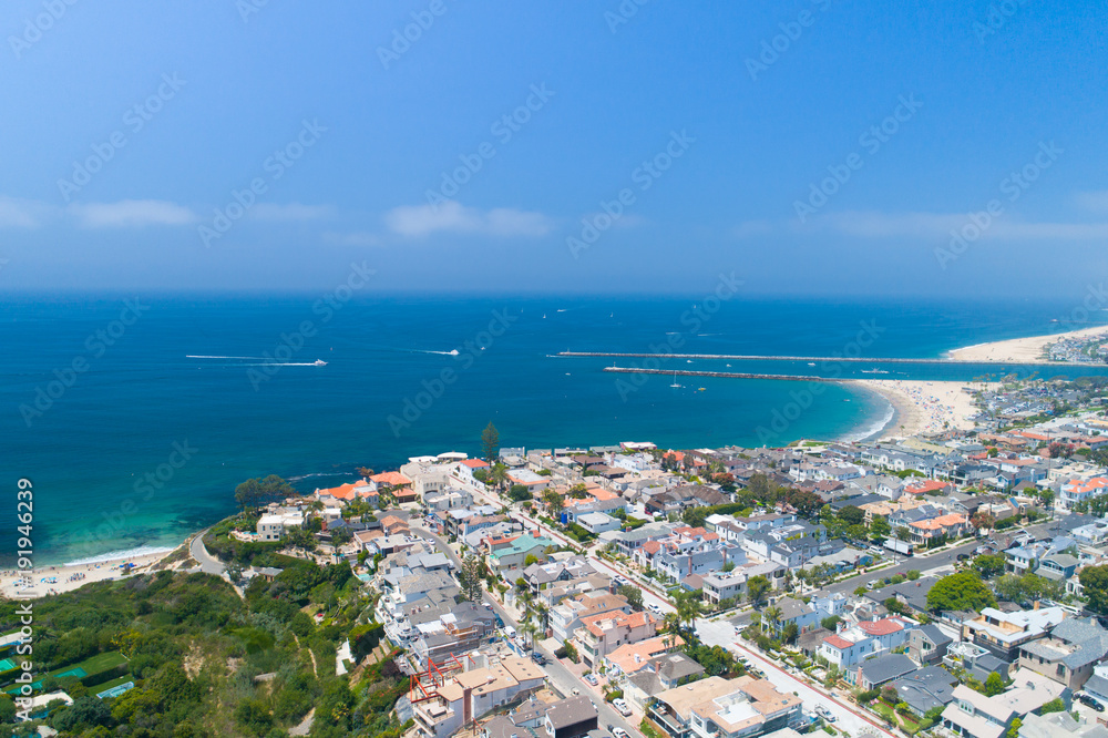 Aerial view of Corona Del Mar in Newport Beach, Orange County, California