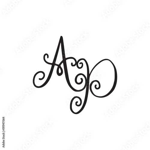 Handwritten monogram AP icon