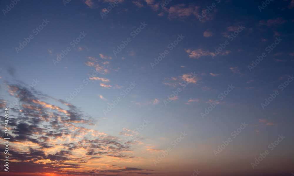 Fototapeta premium colorful dramatic sky with cloud at sunset
