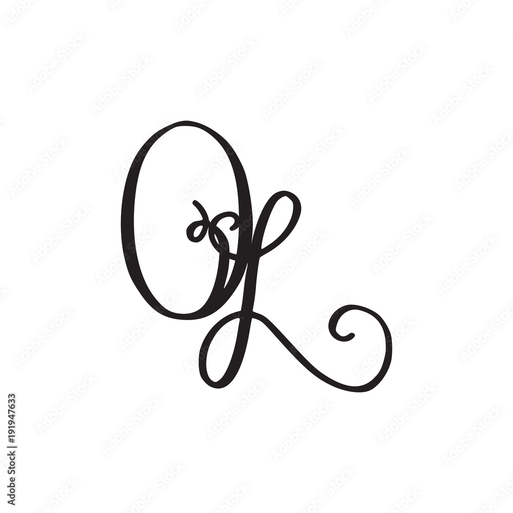 Handwritten monogram OL icon Handwritten monogram OL icon